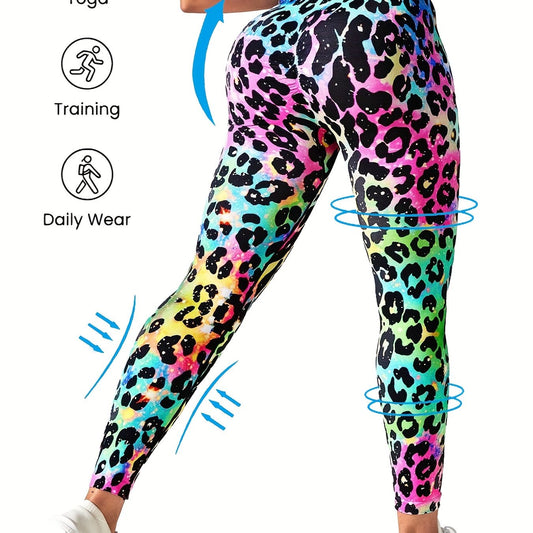 Leopard Print Yoga Leggings High Waist Workout Tight Pants