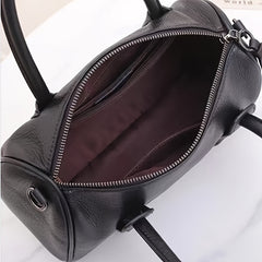 Women's Leather Tote Bag Deep Brown Gray