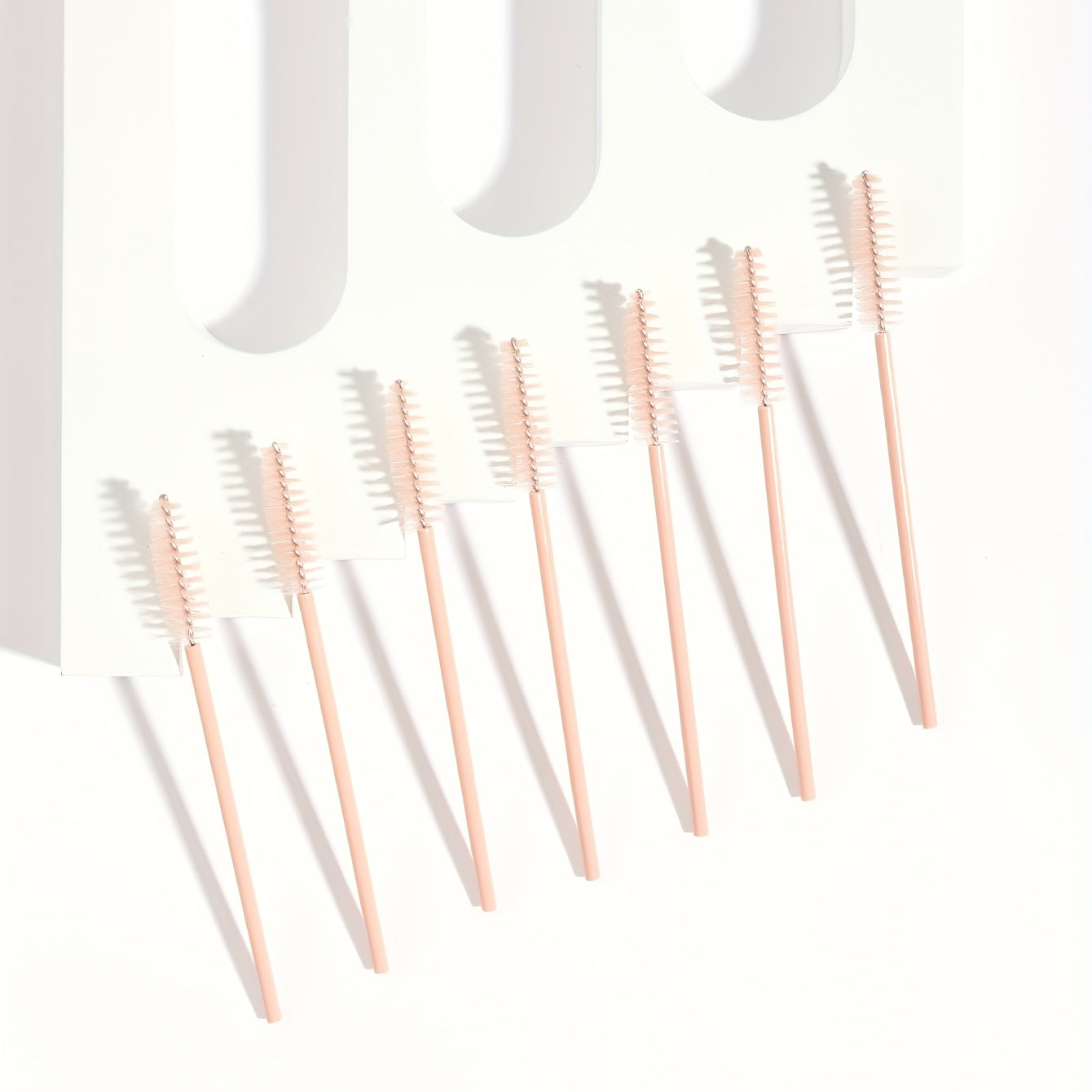 50pcs Khaki Eyelash Brushes for Eye Lash and Eyebrow Application