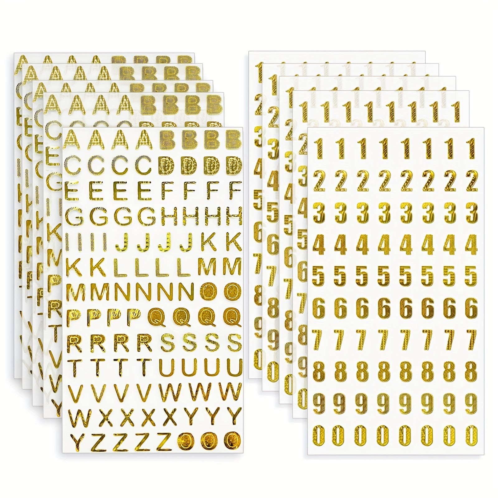 Golden Glitter Letter Number Stickers Self Adhesive DIY Craft