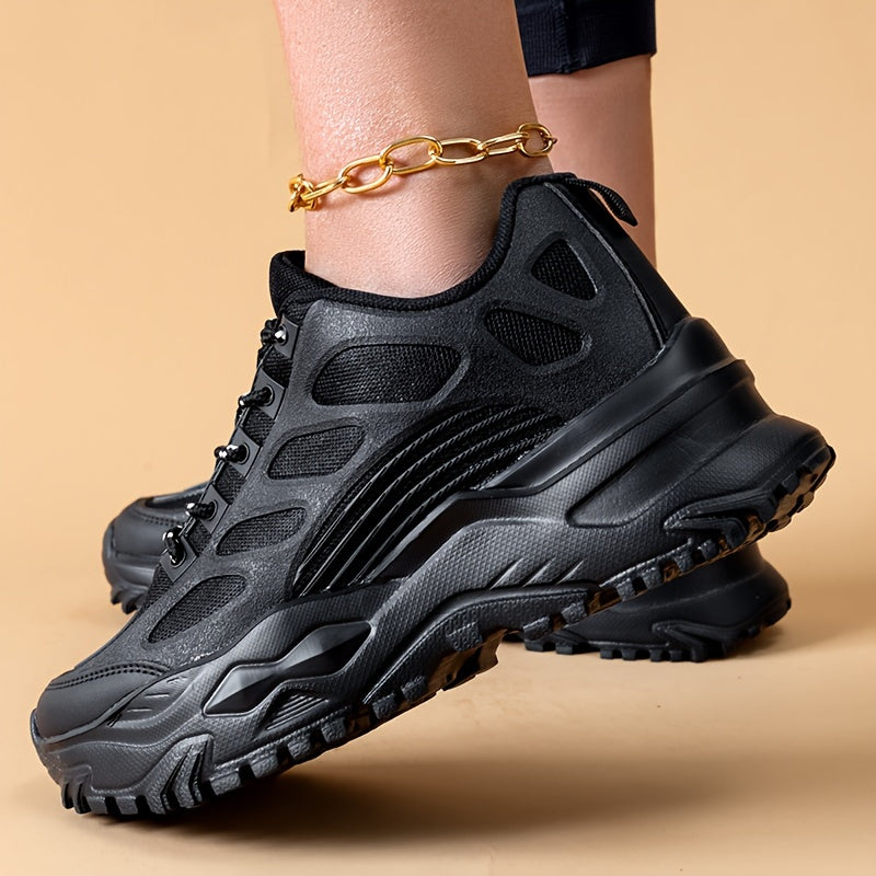 Knit Casual Sports Sneakers Thick Sole Running Shoes Women's Footwear