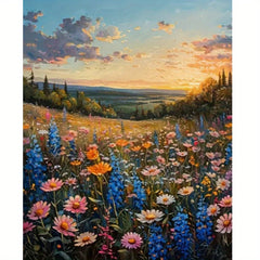 Little Daisy Bushes Under Clouds Acrylic Painting Kit