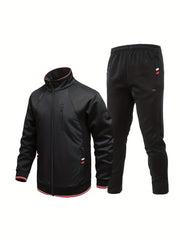 Men's Zip Up Jacket & Elastic Waist Pants Set
