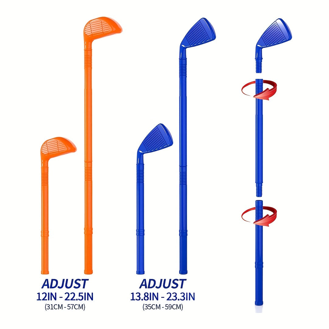 Kids Golf Clubs Set with Balls, Putting Mat, Sticks, Holes, and Cart
