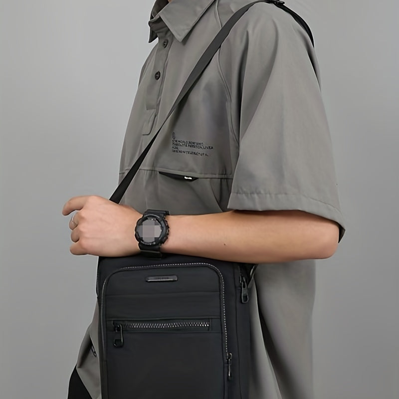 Men's Solid Shoulder Bag Crossbody Bag Multifunctional Diagonal Shoulder Bag