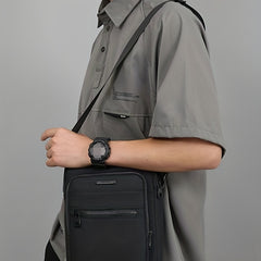 Men's Solid Shoulder Bag Crossbody Bag Multifunctional Diagonal Shoulder Bag