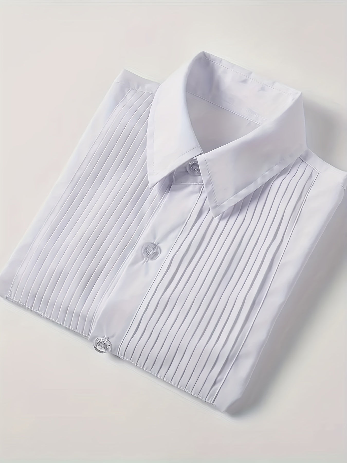 Boys Solid Formal Top Short Sleeve Lapel Shirt