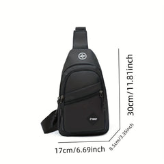 Men's Crossbody Bag Multifunctional Shoulder Bag With Earphone Hole