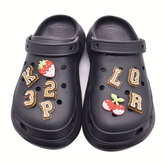 37pcs Letters Numbers Shoe Charms For Clogs Slides Sandals PVC Shoe Decorations