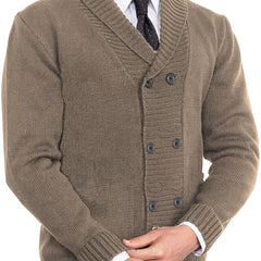 Men's Shawl Collar Cardigan Sweater Button Slim Fit Knit Top