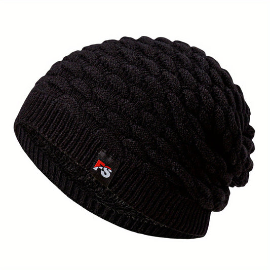 Winter Men's Fleece Beanie Warm Knitted Hat