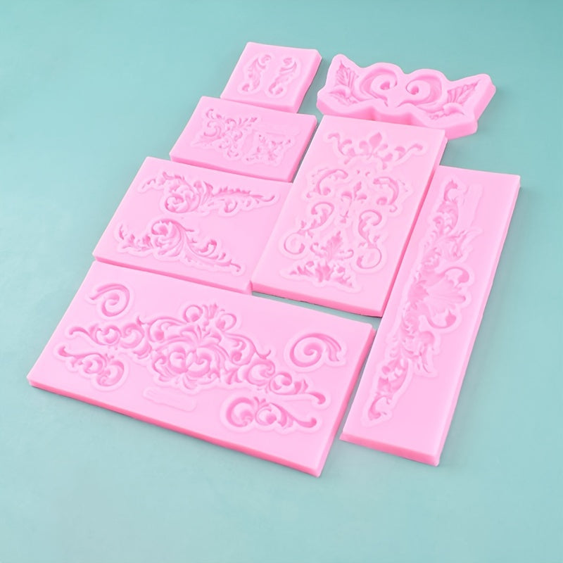 7pcs European Style Embossed Silicone Mold Sets