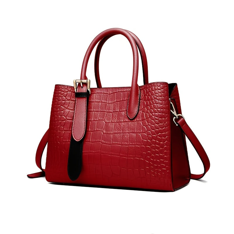 Leather Commuting Bag Crossbody Briefcase Women's Shoulder Bag