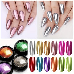 Holographic Nail Powder Metallic Mirror and Bubble Effect