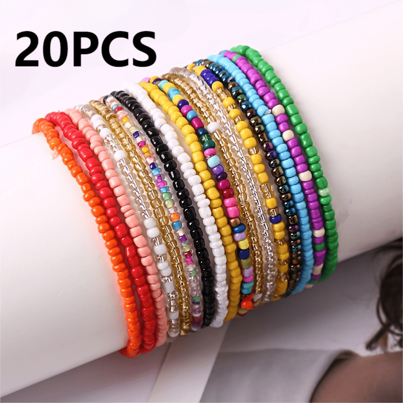 10pcs Bohemian Rice Bead Bracelet Anklet Girl's Gift