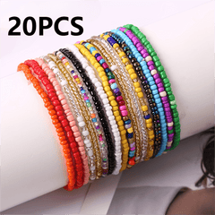 10pcs Bohemian Rice Bead Bracelet Anklet Girl's Gift