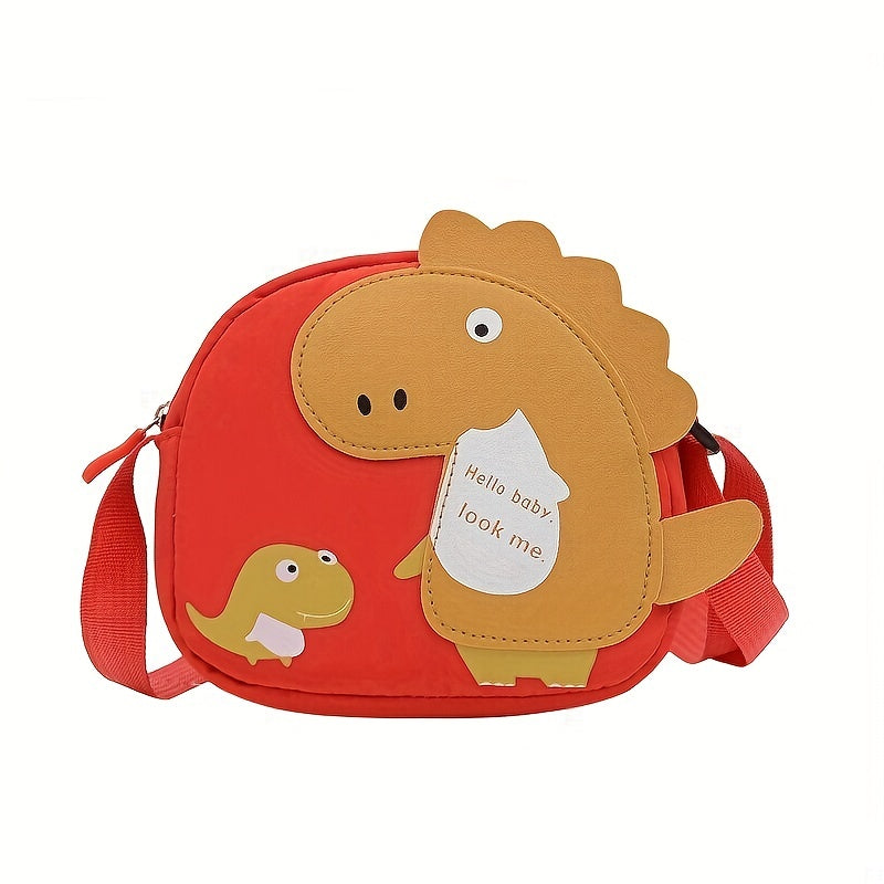 Cartoon Dinosaur Zipper Crossbody Bag for Girls