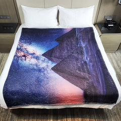 Egyptian Pyramid Pattern Flannel Blanket Soft Warm Throw Home Camping Office
