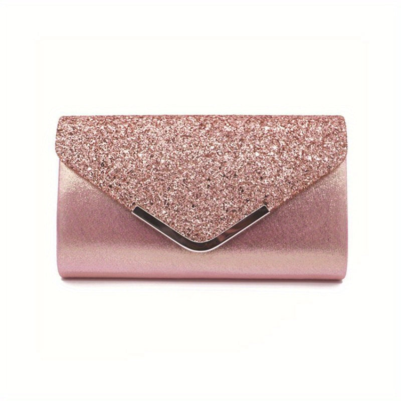 Sequins Flap Clutch Evening Party Bag Metal Chain Cocktail Shoulder