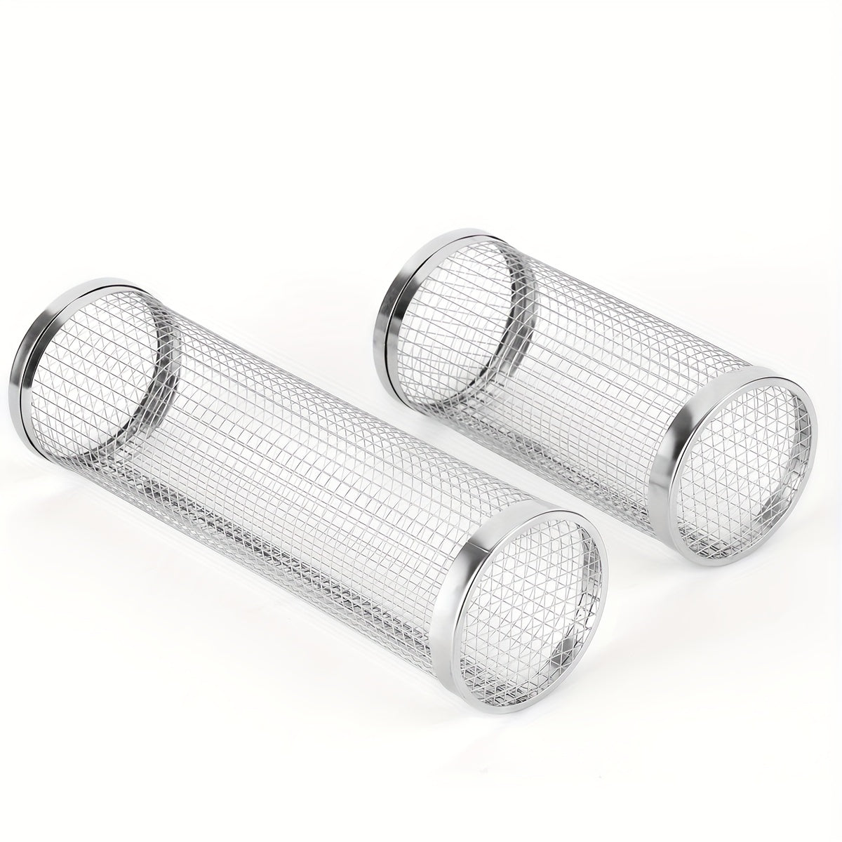 Stainless Steel Rolling Grill Basket for Vegetables and Fish