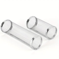 Stainless Steel Rolling Grill Basket for Vegetables and Fish