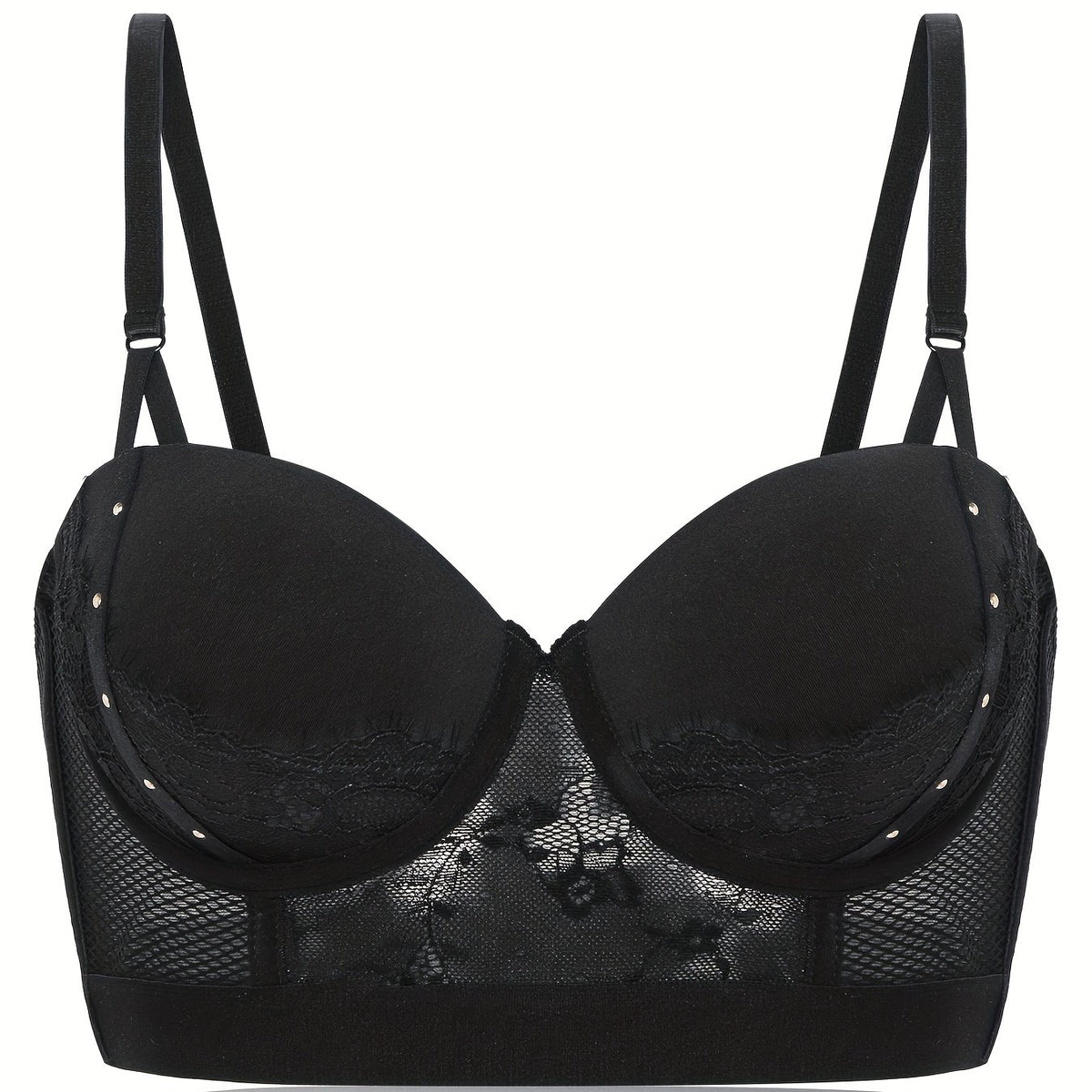 Push Up Bra with Contrast Lace Detail
