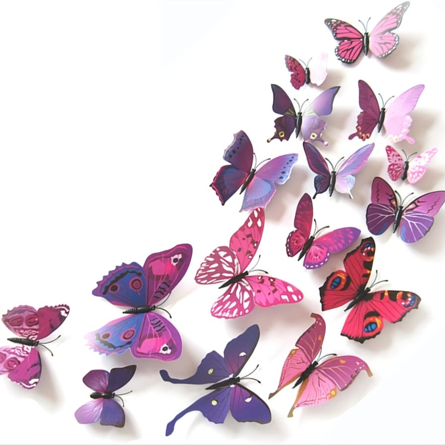 12pcs 3D Butterfly Wall Decals & Magnets for Kids Room Decor