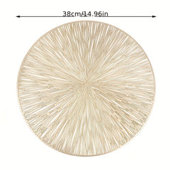 6pcs Fireworks Bronzing PVC Placemats Hollow Out Washable Reusable