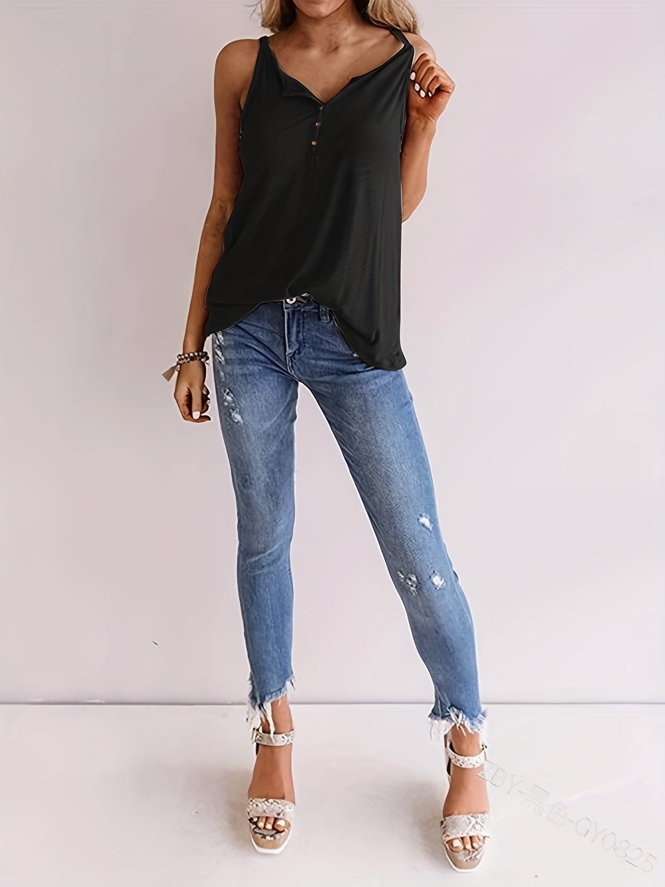 Spaghetti Strap Sleeveless Cami Top for Women