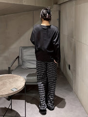 Cozy Pajama Set Long Sleeve Top & Plaid Pants Women's Sleepwear