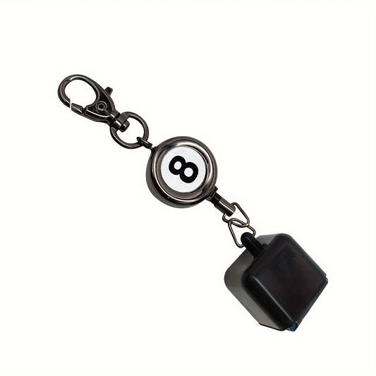 Pool Chalk Holder Billiard Chalk Pocket Cue Bag Clip Retractable Key Ring