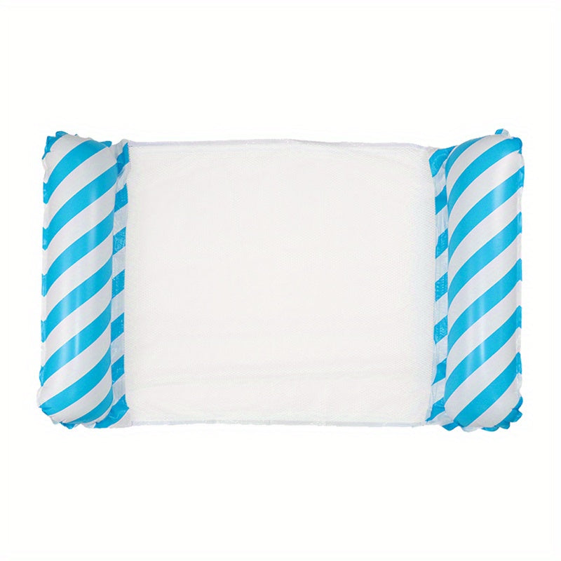 Foldable Inflatable Lounge Chair with Striped Net Float