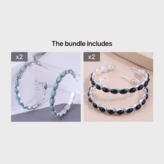Turquoise Bohemian Metal Hoop Earrings Silver Plated Jewelry Party Decor 1Pair