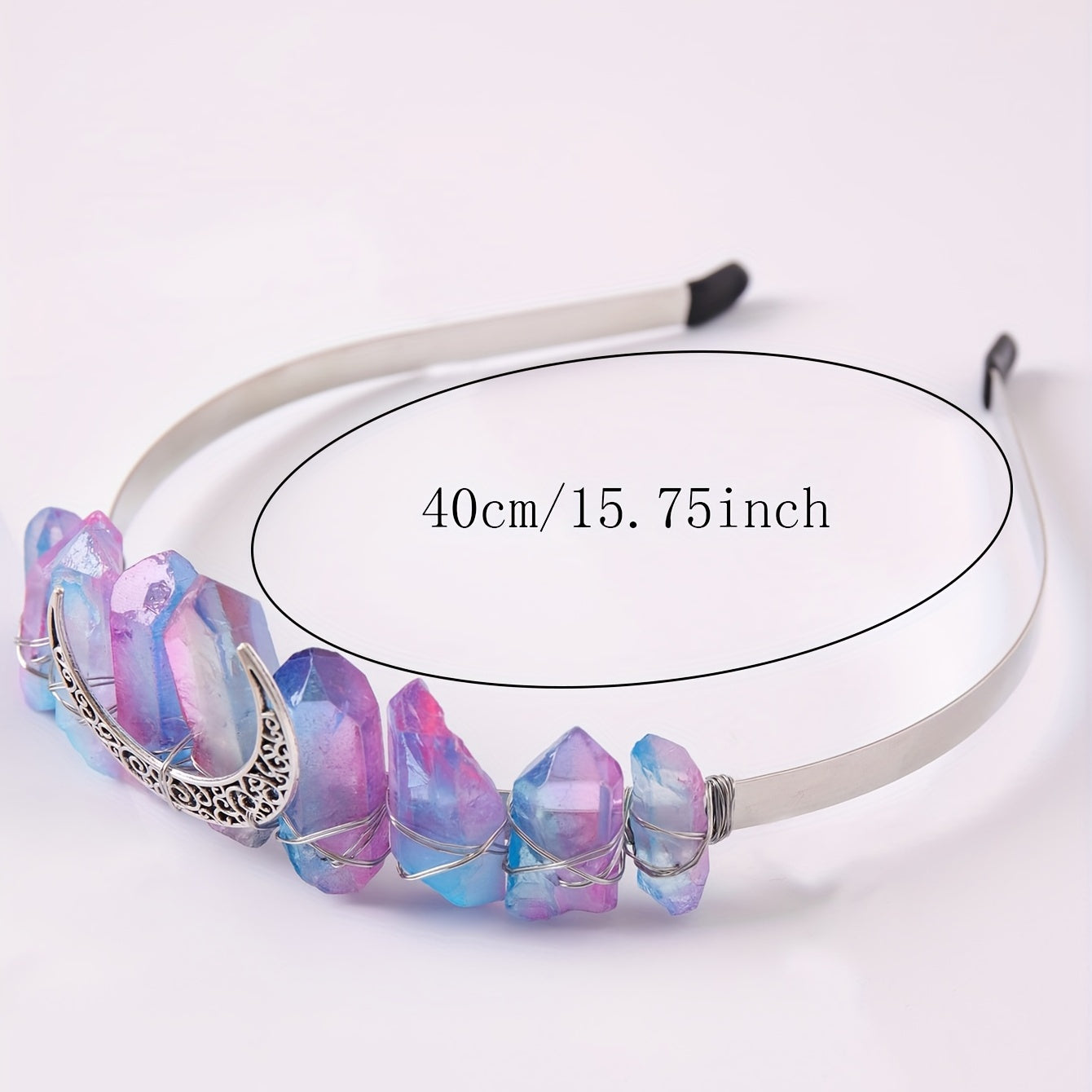 Boho Crystal Moon Decor Headband for Wedding Party Women Girls