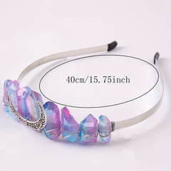 Boho Crystal Moon Decor Headband for Wedding Party Women Girls