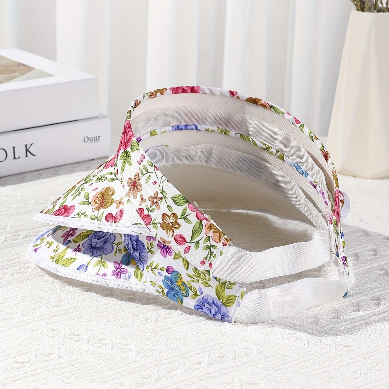 2pcs Floral Print Sun Visor Hat UV Protection Summer Travel Sun Visors