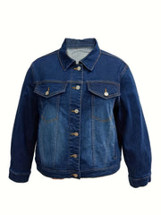  Denim Top Women's Washed Button Up Long Sleeve