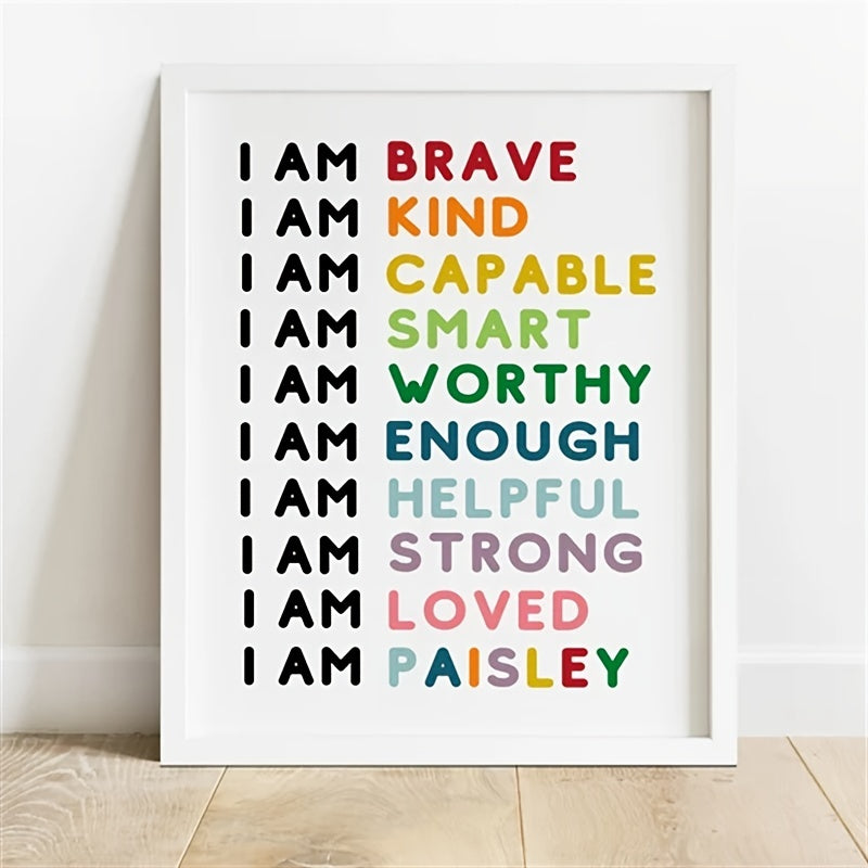 Boho Classroom Decor I Am Brave I Am Kind Personalised Art