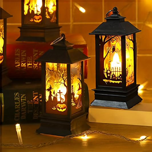Halloween Lanterns Decoration LED Candle Portable Vintage Hanging Lantern