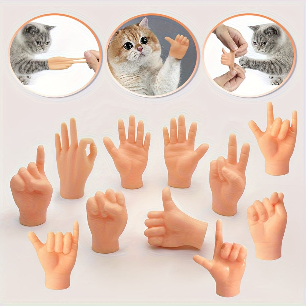 20pcs Mini Finger Hands Beige Puppet Hands for Crafts Pranks Theater Cosplay