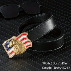 Men's PU Leather American Flag Eagle Pattern Belt Buckle Hip hop Punk Belt