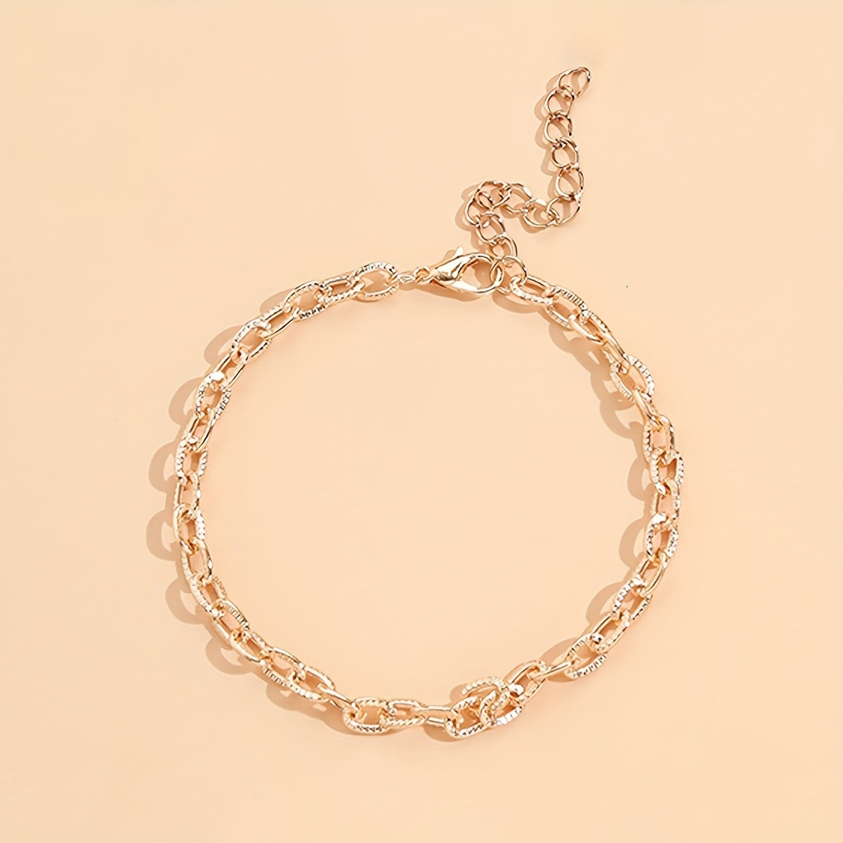 5 Pcs Stackable Chain Anklet Set with Key Tassel Pendant