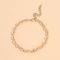 5 Pcs Stackable Chain Anklet Set with Key Tassel Pendant
