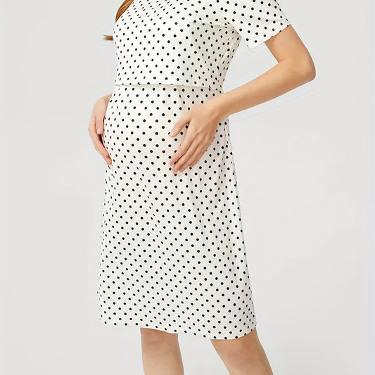 Maternity Polka Dot Breastfeeding Dress Summer Pregnancy Clothes