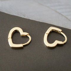 Heart Shaped Hoop Huggie Earrings 925 Silver Plated Ear Buckle Gift