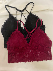 2pcs Lace Bralettes Scallop Trim Everyday Bra Women's Lingerie