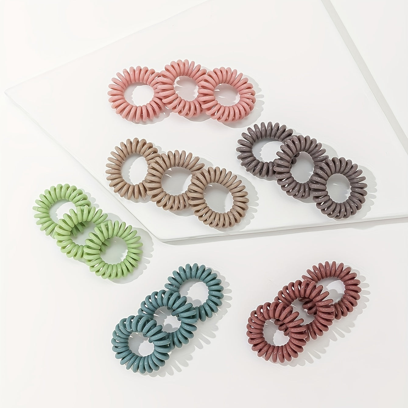 Spiral Hair Tie For Women Girls Candy Coil Hair Ring Waterproof Ponytail Holder
