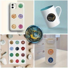 60pcs Wax Seal Stickers Envelope Seals Waterproof Vinyl Sticker