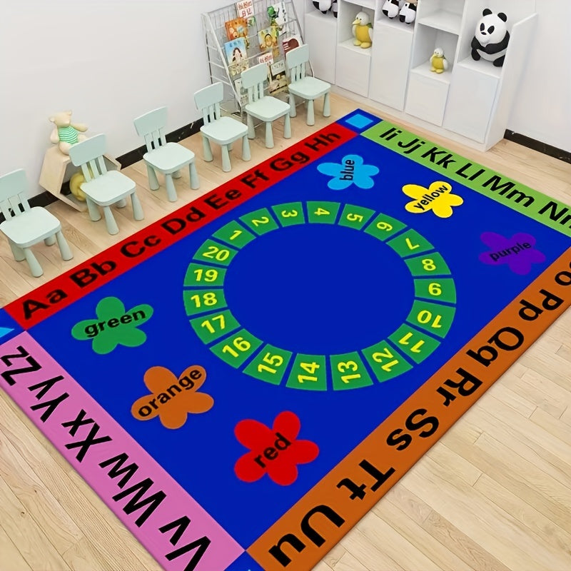 Kids Area Rug Play Mat Round Alphabet Educational Learning Carpet