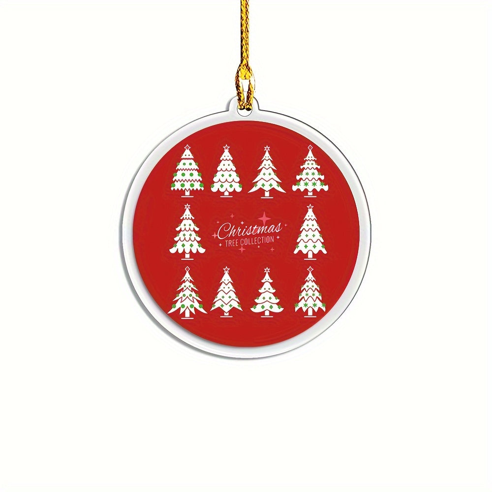 6pcs Christmas Acrylic Decorations Car Pendants Tree Pendants